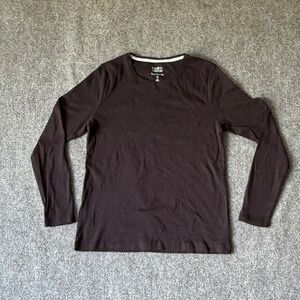 Croft & Barrow Women's The‎ Classic Tee Brown Long Sleeve Shirt Size PS